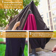 SYLC Copertura per Ombrellone, Fodera Protettiva per Ombrellone, Oxford 210D Copriombrellone Impermeabile Resistente allo Strappo (Banana265×30/50/40cm,Verde)