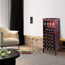 DREAMADE Portabottiglie di Vino Cantinetta per Vino in Legno Armadio Scaffale Porta Vino per casa Bar, 24,5 x 42 x 96 cm (Marrone Scuro)