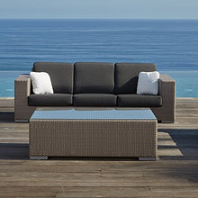 Divano da Giardino, L91 cm - L75 cm - L239 cm, Cuscini antimacchia, Struttura in Rattan, Rifiniture di pregio