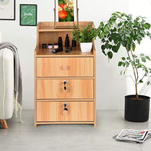 L.BAN Comodino in Legno con 3 cassetti, Comodo Comodino Multifunzionale Comodino Comodino Laterale Armadio Organizer, Semplice Comodino in Legno massello Divano tavolino Laterale per Soggiorno Cam