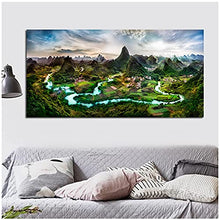 Tbdiberc Surreale China Field Forest Guilin Landscape Li River NAN Mountains Room Home Wall Modern Art Decor   Poster -60X120Cmx1 No Frame