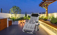 Azyq Sedie da Giardino Oversize Pieghevoli Reclinabili, Sedie a Gravità Zero Regolabili per Esterni Leere, per Prato/Piscina/Giardino/Spiaia, Possono Sopportare 220 Kg / 450 Libbre con Cuscino