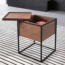 Armadietti Comodino Comodino Comodino Tavolo da toeletta Semplice in ferro Art Appartamento Divano ad angolo Lato moderno Tavolino in legno + acciaio + metallo (Colore: Marrone, Dimensioni: 43 * 43 *