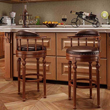 ZEH Sedia da Pranzo, Cuscini braccioli, seggiolone, Sgabello Sgabello Sgabello Girevole Sgabello Solido Legno Schienale in Stile Europeo Alto poggiapiedi Originale FACAI (Color : Braun, Size : 68Cm)