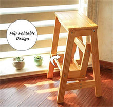 Sgabelli da bar Sedia da pranzo Poltrone Gradini pieghevoli Sgabello con scala in legno massello Sgabelli multifunzionali per gradini Divano e corridoio Cambiare scarpe Sgabello pieghevole con 2