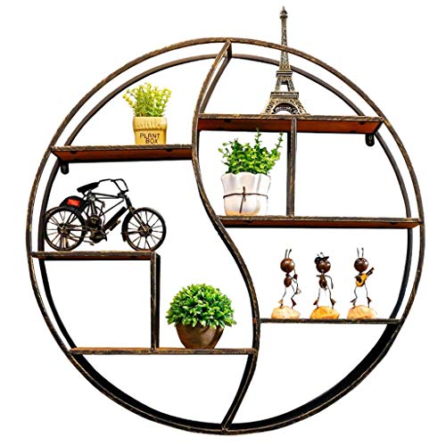 ZFF Wine rack Scaffale Divisorio A Parete | Scaffale A Parete Rotondo in Ferro for Camera da Letto Soggiorno Utilizzato for Scaffale di Stoccaggio Scaffale di Esposizione Cornice Decorativa Mobile