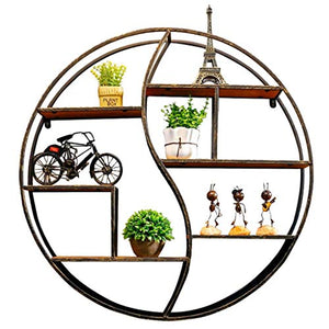ZFF Wine rack Scaffale Divisorio A Parete | Scaffale A Parete Rotondo in Ferro for Camera da Letto Soggiorno Utilizzato for Scaffale di Stoccaggio Scaffale di Esposizione Cornice Decorativa Mobile