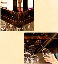 DJSMjbj Retro Vino della Parete di scaffalature Metalliche di immagazzinaggio del Ferro mensola in Bar Loft soffitto Parete Hanging Vino Spumante Vetro Calici Calici Rack Ripiani Decke