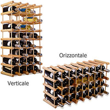 COSTWAY Portabottiglie per Vino in Legno, Scaffale per Vino, Cantinetta Porta Vino in Legno di Pino, Naturale, 85 x 44 x 24 cm
