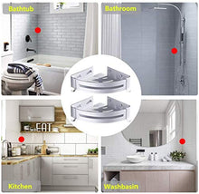 Home-Neat Mensole Bagno Angolo, Mensola Doccia Alluminio Autoadesivo con 4 Ganci 2 Pezzi