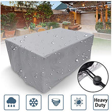 JYSSH Fodere per Mobili da Giardino Copridivano da Esterno Resistente con Coulisse Tavoli da Patio Rettangolari Coperture di Protezione per Sedie Argento,200 * 160 * 80cm
