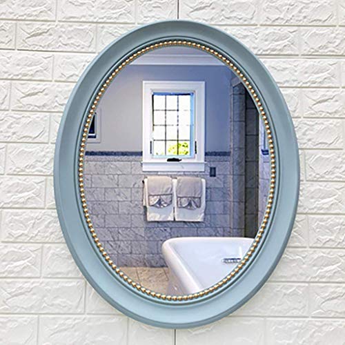 AJH Specchi da Bagno Specchio da Parete Specchio per Trucco da Trucco Specchio da Bagno a Parete Specchio da Bagno Ovale con Cornice in ABS Specchio Decorativo impermeabi