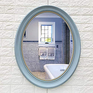 AJH Specchi da Bagno Specchio da Parete Specchio per Trucco da Trucco Specchio da Bagno a Parete Specchio da Bagno Ovale con Cornice in ABS Specchio Decorativo impermeabi