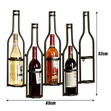 Elegante Scaffale per Vino in Ferro Battuto a Parete 5 Bottiglie Espositore per Vino Espositore Appendiabiti per Personalità, HJJ