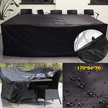 RICHELE Copertura Protettive per Mobili da Giardino 420D Oxford Poliestere Rettangolare Copertura per Tavolo e Sedie da Esterni (170x94x70cm)