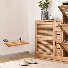Sgabello da Doccia Pieghevole Sedia da Bagno in Legno di Teak con Sgabello per Cambio Scarpe in Tubo di Acciaio Inossidabile Carico 180 kg