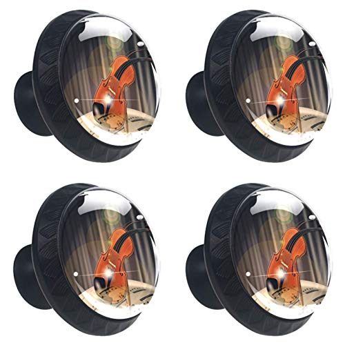 Set di 4 maniglie rotonde per armadio da cucina, credenza, cassettiera, cassettiera, con viti, per cucina, comò, armadietto, bagno, armadio musicale, violino