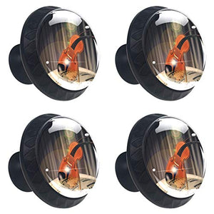 Set di 4 maniglie rotonde per armadio da cucina, credenza, cassettiera, cassettiera, con viti, per cucina, comò, armadietto, bagno, armadio musicale, violino