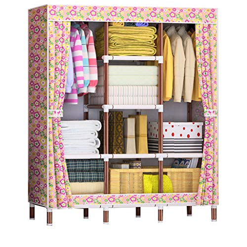 Stampa su Tela Armadio Lo Stoccaggio Vestiti Appesi Affitto Casa Bold Camera 25 Millimetri Portatile Scaffalature Metalliche in Camera 128X46X175CM MUMUJIN (Color : B)