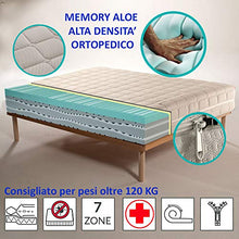 Olimpo Materasso Ortopedico Detraibile Memory Foam HD Aloe H28 cm Prodotto Full Made in Italy, non di importazione, singolo 95x195