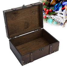 Lyrlody 6282-2302 - Scatola portaoggetti in legno vintage con serratura per la casa, per camera da letto, soggiorno (6282-2302)