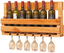 Classico Supporto Vino mensola montaggio a parete di legno di pino impianto galleggiante Mensola 8 bottiglia di vino del supporto della cremagliera del vino Holder calice Hanging 6 Vino mensola di vet