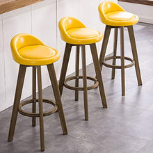 Sgabelli Da Bar, Sedia Da Bar Semplice In Legno Con Schienale Basso, Con Sedile In PU E Girevole A 360 Gradi, Per Cucina Domestica, Sgabello Alto Da Banco Per Colazione (63 Cm, 8 Colori(Color:giallo)