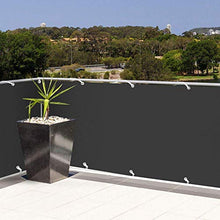Froadp 75x600cm Tessuto per Balcone con Occhielli e Cordino Parabrezza Opaco Rivestimento Impermeabile per Recinzione da Giardino Schermi Divisori e Protettivi per Balconi(Antracite)