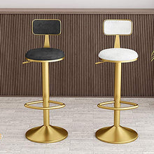 Sgabelli da bar Girevole, Sedia da Pranzo per Colazione Alzata A Gas Regolabile in Altezza Cuscino in Velluto Poggiapiedi E Base per Isola Cucina Bancone Soggiorno(Color:Verde)