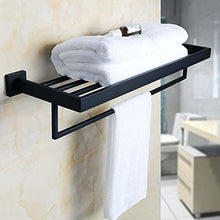 Sayayo Portasciugamani da Bagno Portasciugamani con Barra Portasciugamani da Parete 60 cm di Lunghezza, Acciaio Inossidabile SUS 304 Finitura Nero Opaco, EGA7215B