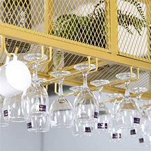 SBDLXY Grande portabottiglie da 47.2 ″, 59 ″ con Porta calici per Cucina, Sala da Pranzo, Bar o Cantina - Armadi per Vino con Decorazioni nordiche per soffitto a Parete - Telaio in Ferro Dorato