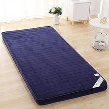 Y-H - Coprimaterasso portatile per dormitorio, in flanella, tatami, letto giapponese, resistente, di alta qualità, per dormitori, casa, blu scuro, 100 x 200 cm