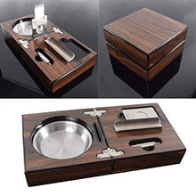 OutingstaRase Legno Caso Cigar Ashtray W/Cigar Cutter, Sigaro Punch, sigari Slot Accessori