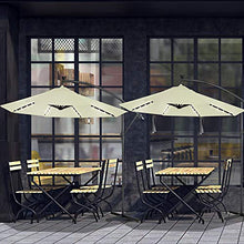 LARS360 Ombrelloni da Giardino per Esterno Gazebo Piscina Giardino Terrazzo, Con Solar LED Colore Beige ø300cm Alluminio Poliestere Parasole con Base a Croce, Protezione UV Impermeabile