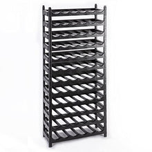 Wedestock - Scaffale per bottiglie, portabottiglie modulabile, in plastica, 72 bottiglie, colore: Nero