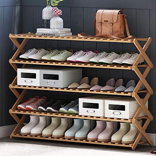 XWZH Cabinet Scarpe da Polvere Scarpe da Scarpe da Scarpe da Scarpe da Scarpe da Scarpe da 5 Livelli Naturali per Armadio;Organizzatore di Scarpe Durevole/Risparmio Spaziale/Eco-Friendly/Memorizzator