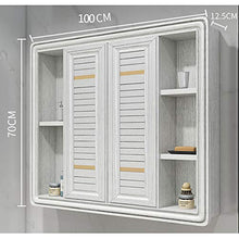 BXSZVOK Armadio per Specchio Intelligente, Armadio da Bagno con Illuminazione e Funzione di sfoggio, 2 Colori (Bianco, Blu),Bianca,100cm
