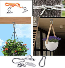 Kit Ganci da Soffitto Ganci da Parete 4 Placche a Occhiello in Acciaio Inossidabile e 4 Moschettoni per Tende da Sole, Corde Decorative e Reti, Attrezzature da Esterno per Interni, ECC.