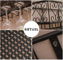 Mensola a muro in stile europeo Portabottiglie da soffitto in ferro metallico Portabottiglie per vino Portabottiglie e bicchieri da vino Portabottiglie Porta calici - Nero (Dimensioni: L120 * L25cm)