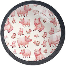 Bel modello di allevamento di maiali rosa Pomelli per Porta Set di 4 Pomelli per Mobili Manopole per Cassetti Cucina Armadio Vetro