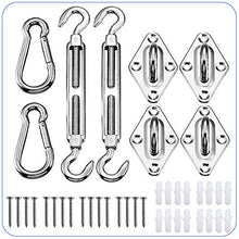HOOMAGIC 40 Pezzi Kit di Fissaggio Vela Acciaio Inossidabile Kit di Fissaggio e Installazione per Triangolo e Rettangolo Parasole, Ombra Giardino