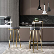XuQinQin Sedie Cotone e Lino Bar Stool con Schienale Altezza Bar Chair Casa Bar Sgabelli da Cucina con pedana morbide Coppe Imbottite sgabelli da Bar (Size : Medium)