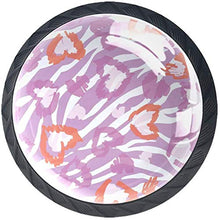 Pelle animale Viola Rosa Amore Cuore Pomelli per Porta Set di 4 Pomelli per Mobili Manopole per Cassetti Cucina Armadio Vetro