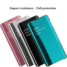 CrazyLemon Custodia per Samsung Galaxy S8, custodia protettiva ultra sottile e leggera con specchio visibile e pelle PU + custodia per PC ibrida antiurto in microfibra - Rosa