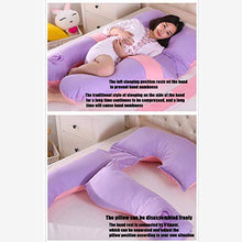 Full Body maternità Cuscino di U Gravidanza a Forma di Cuscino in Cotone con Zip Staccabile in Cotone Bolster Gravidanza Cuscino Lavabile, Viola, 140x80cm Huangwei7210