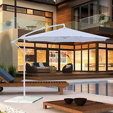 Ombrellone decentrato da Giardino Bianco Diametro 3m (ombrellone Bianco e palo Bianco)