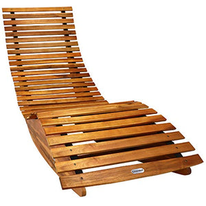 Casaria Set 2X Sdraio a Dondolo Legno di Acacia con Certificato FSC® Lettino Prendisole Sauna Giardino Piscina Esterno