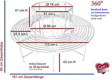 GeKi Trend - Panchina per alberi, in metallo forgiato a 360°, rotonda, Ø 161 cm, robusta, 23 kg