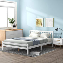 Struttura per letto matrimoniale in legno massiccio da 135 x 190 cm, per camera da letto, per adulti, bambini, ragazzi, 135 x 190 cm, colore: bianco