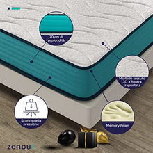 ZenPur Materasso Singolo 90x190 Memory Foam e Lattice | Spessore 18 cm – Fodera Traspirante Ipoallergenica Superstretch® 3D – Materasso Sottovuoto, Garanzia 2 Anni